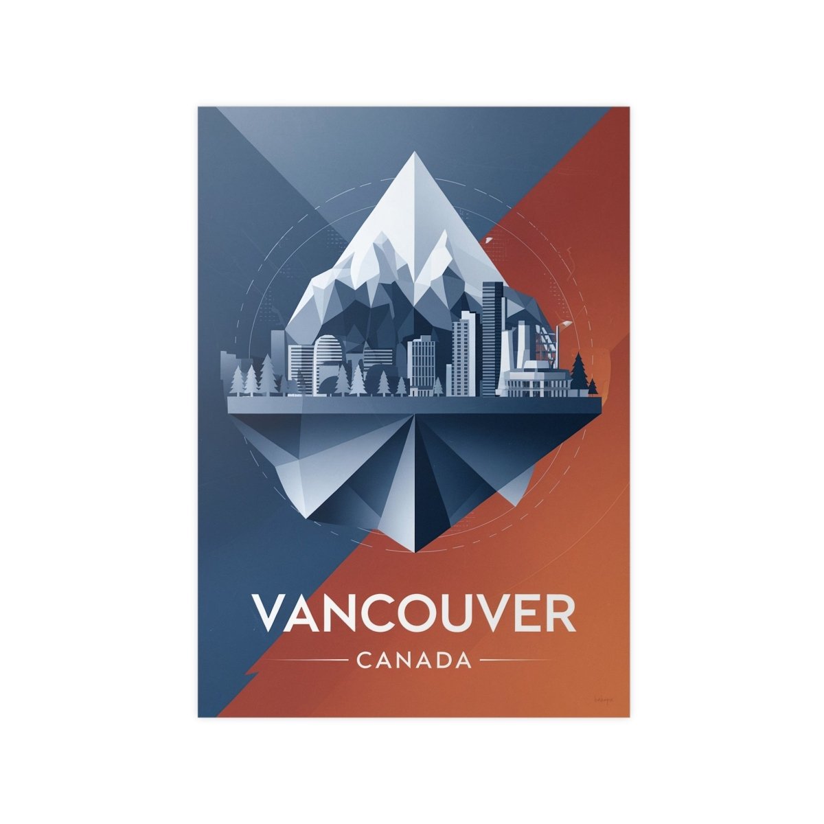 Vancouver Reiseposter: Moderne Skyline auf Premium - Fotopapier - Poster bei HappyHugPixels