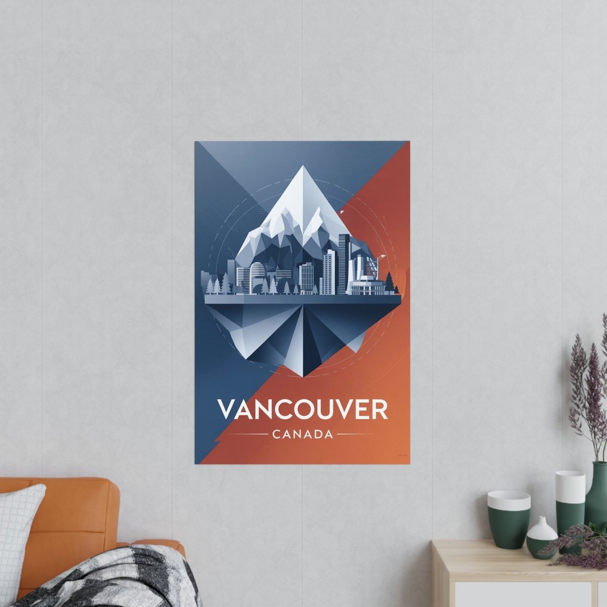 Vancouver Reiseposter: Moderne Skyline auf Premium - Fotopapier - Poster bei HappyHugPixels