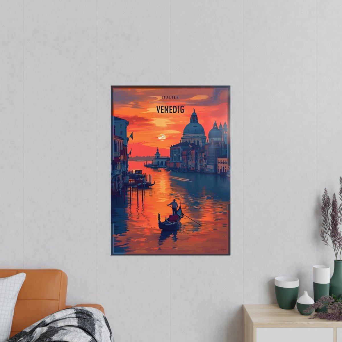 Venezianisches Travelposter: Die verzauberte Stadt Venedig - Poster bei HappyHugPixels