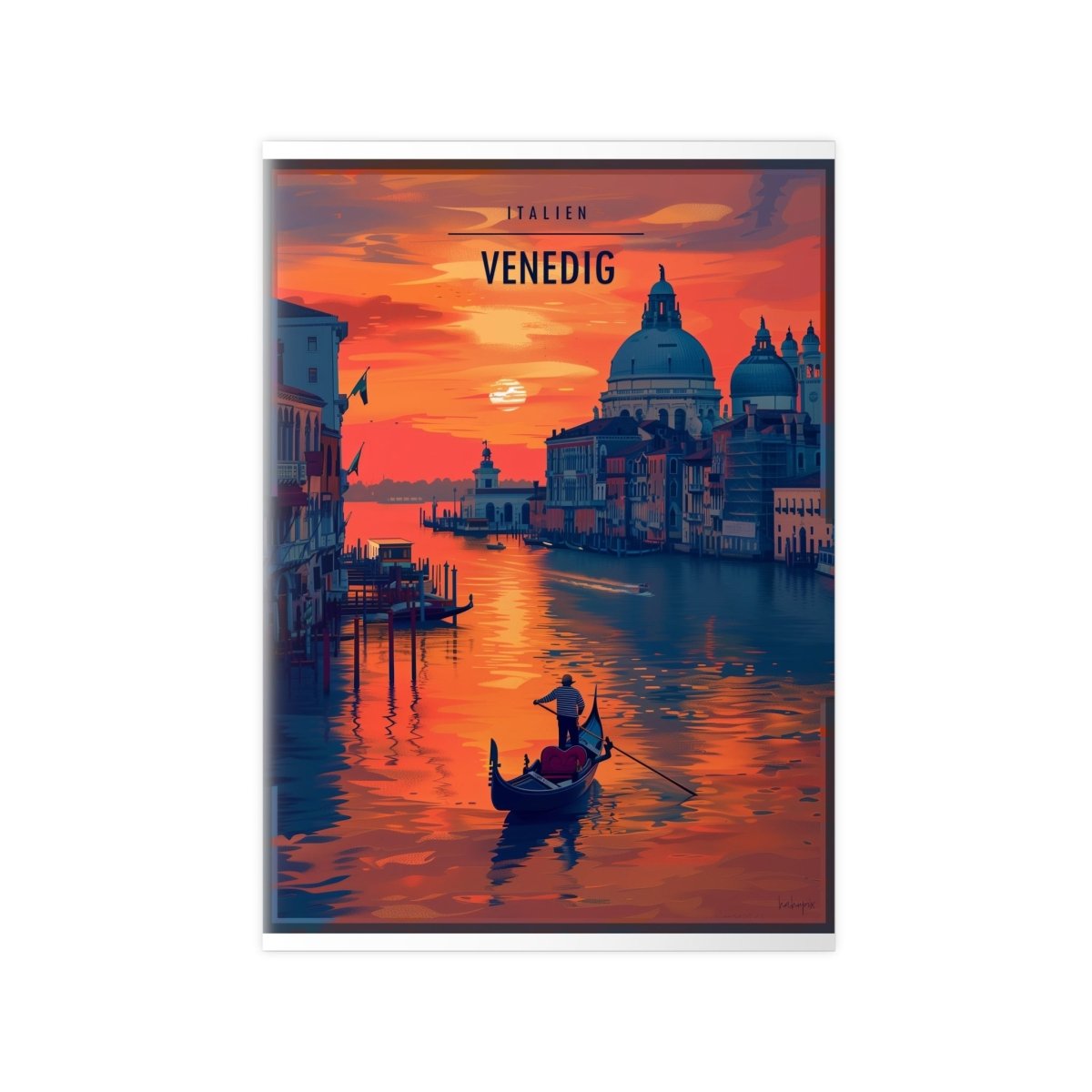 Venezianisches Travelposter: Die verzauberte Stadt Venedig - Poster bei HappyHugPixels