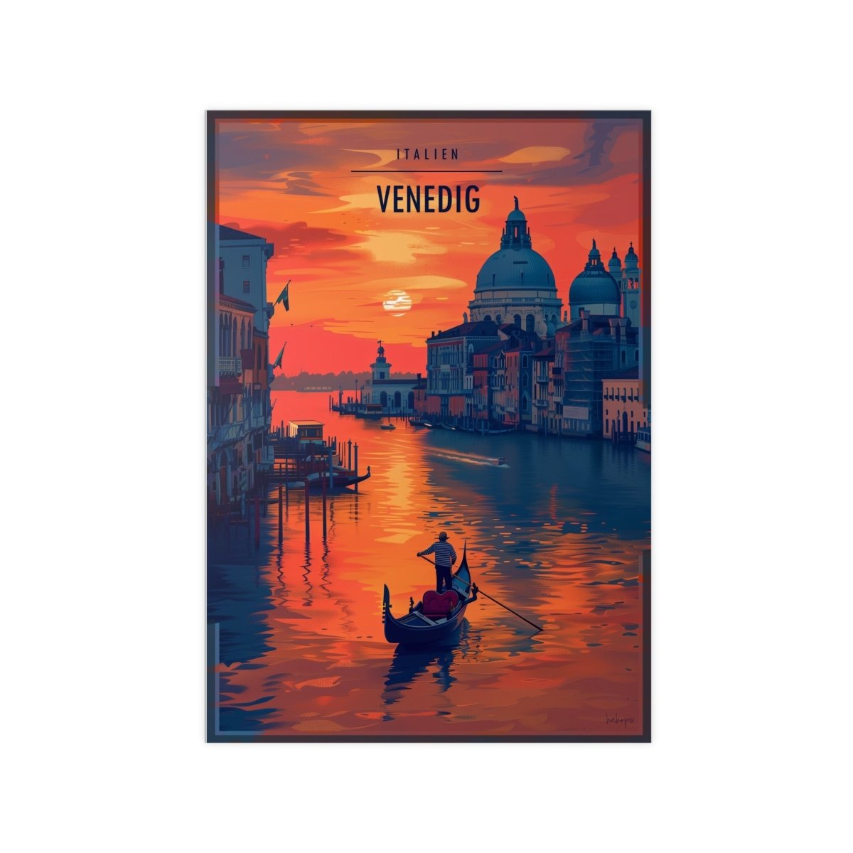 Venezianisches Travelposter: Die verzauberte Stadt Venedig - Poster bei HappyHugPixels