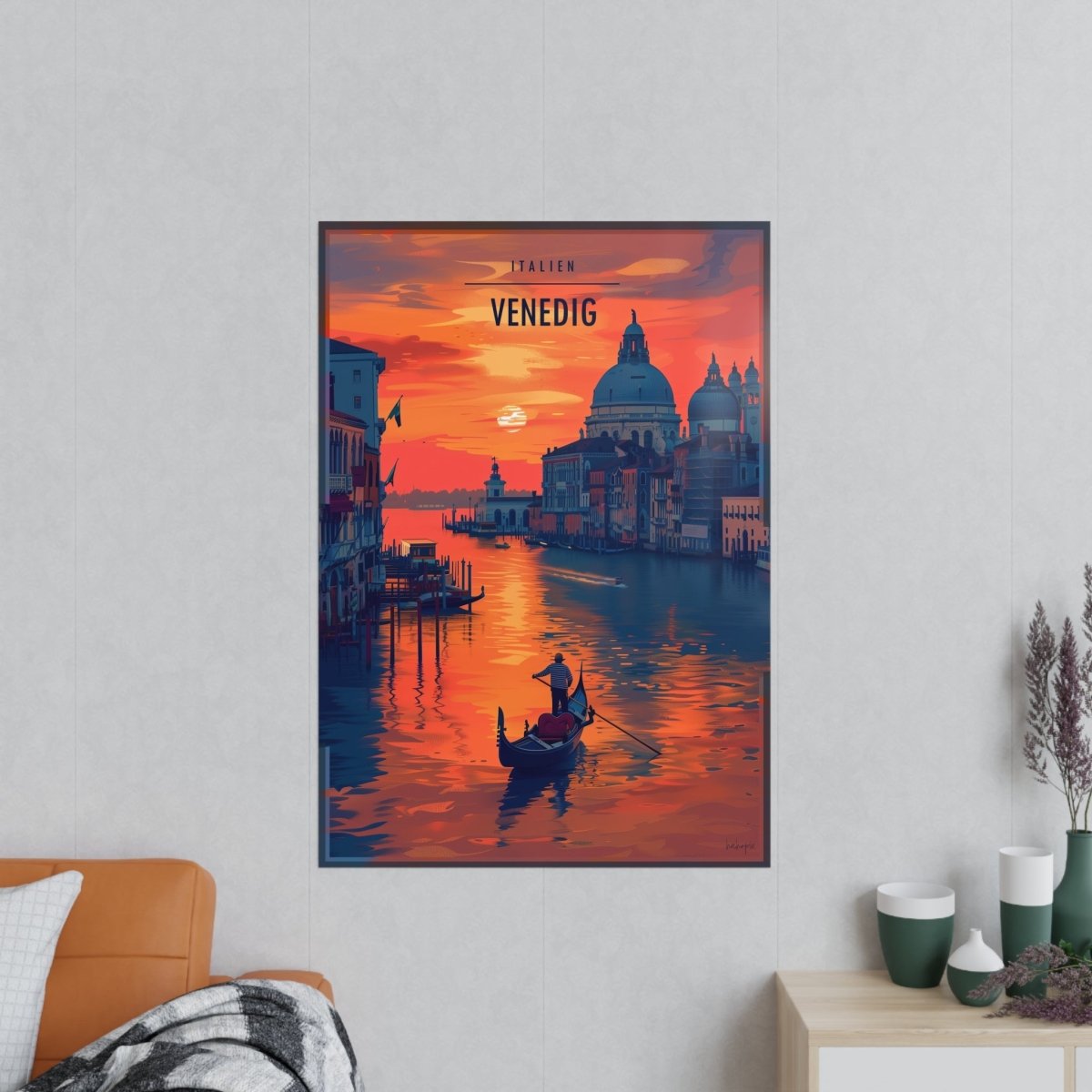 Venezianisches Travelposter: Die verzauberte Stadt Venedig - Poster bei HappyHugPixels