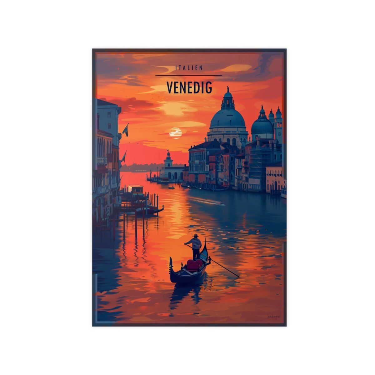 Venezianisches Travelposter: Die verzauberte Stadt Venedig - Poster bei HappyHugPixels