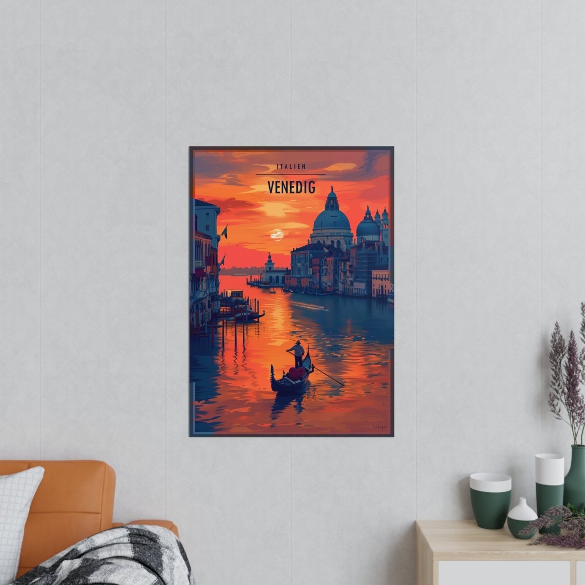 Venezianisches Travelposter: Die verzauberte Stadt Venedig - Poster bei HappyHugPixels