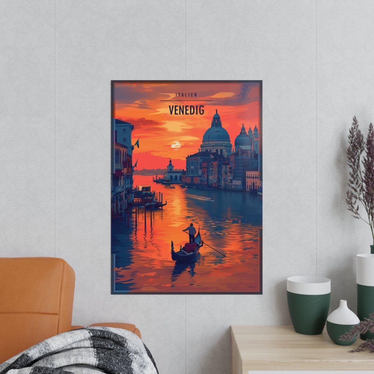 Venezianisches Travelposter: Die verzauberte Stadt Venedig - Poster bei HappyHugPixels