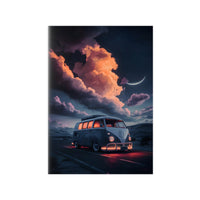 VW Bulli Retroposter – Mondschein und Sterne - Poster bei HappyHugPixels