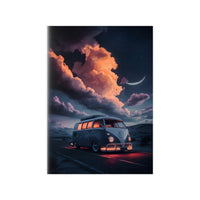 VW Bulli Retroposter – Mondschein und Sterne - Poster bei HappyHugPixels