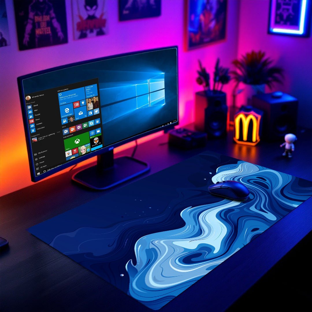 XXL Gaming Mauspad Blue Ocean Wave - 90x40cm - Mauspad bei HappyHugPixels