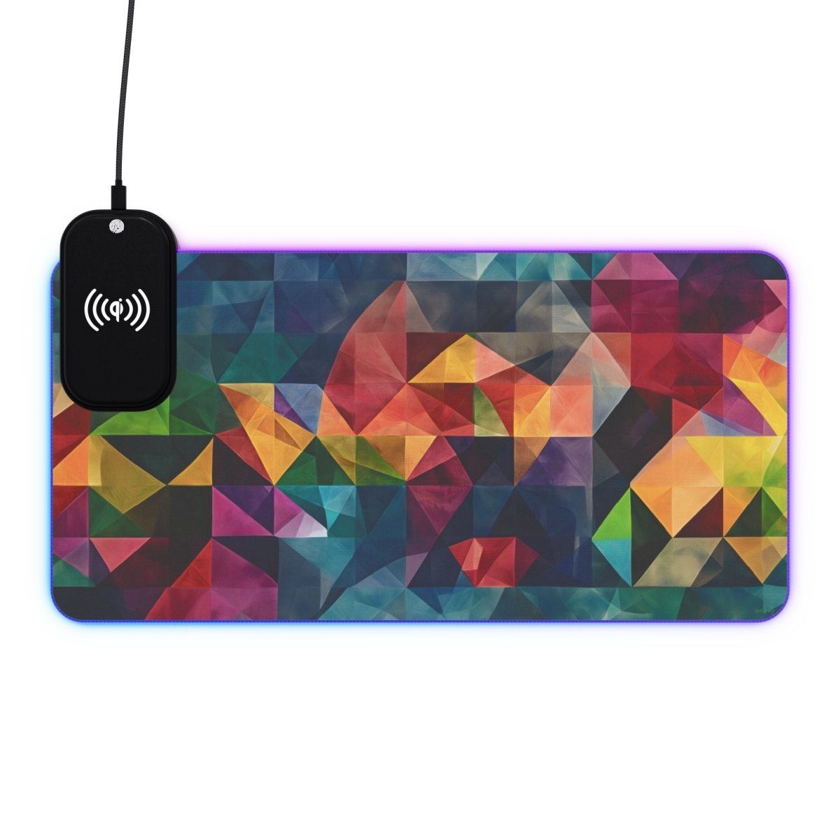 XXL Gaming Mauspad Color Triangle - Design - LED, Wireless Charging - Mousepad bei HappyHugPixels