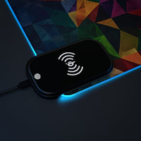 XXL Gaming Mauspad Color Triangle - Design - LED, Wireless Charging - Mousepad bei HappyHugPixels