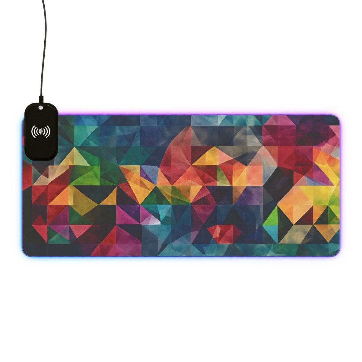 XXL Gaming Mauspad Color Triangle - Design - LED, Wireless Charging - Mousepad bei HappyHugPixels