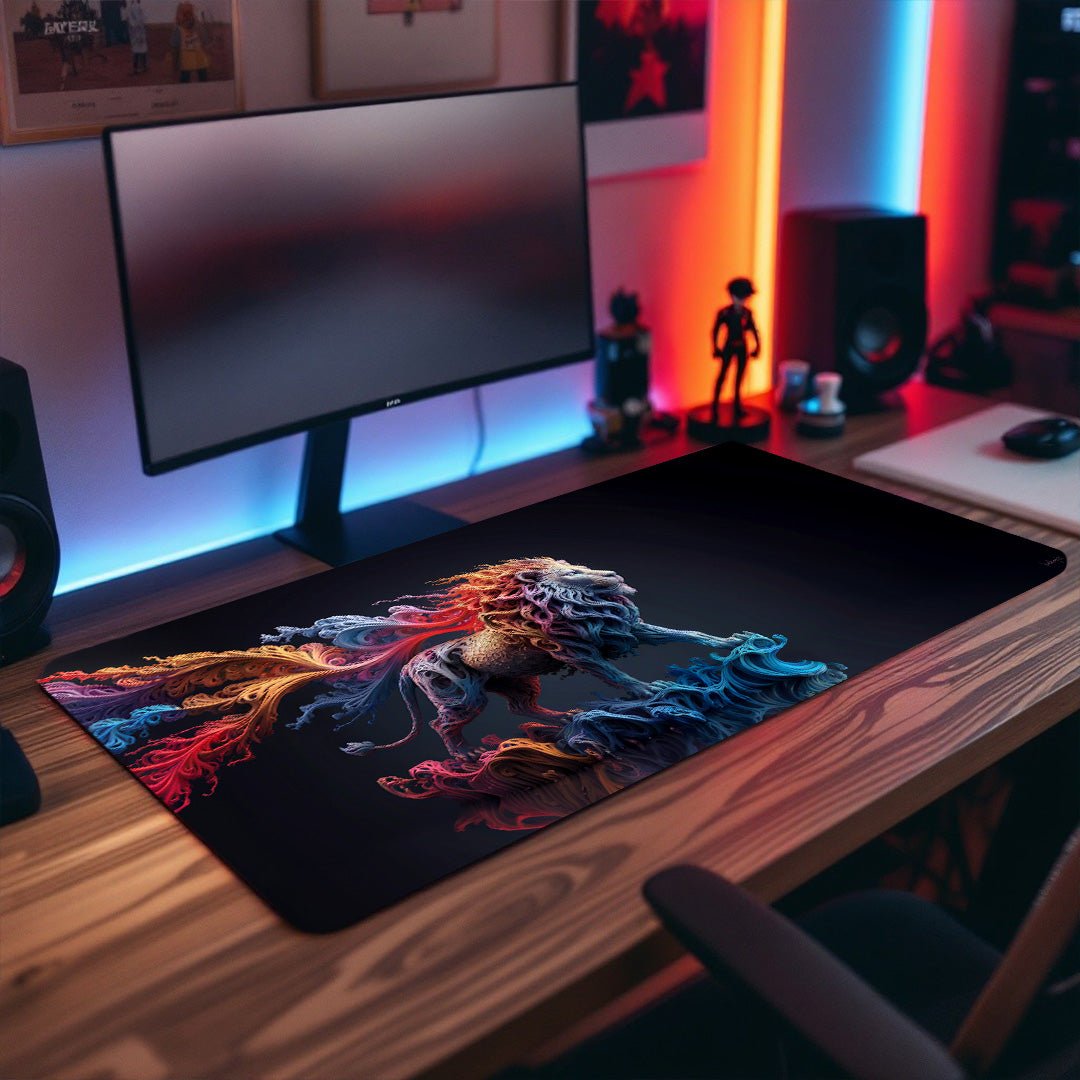 XXL Gaming Mauspad Mystischer Löwe 90x40 cm - Mauspad bei HappyHugPixels