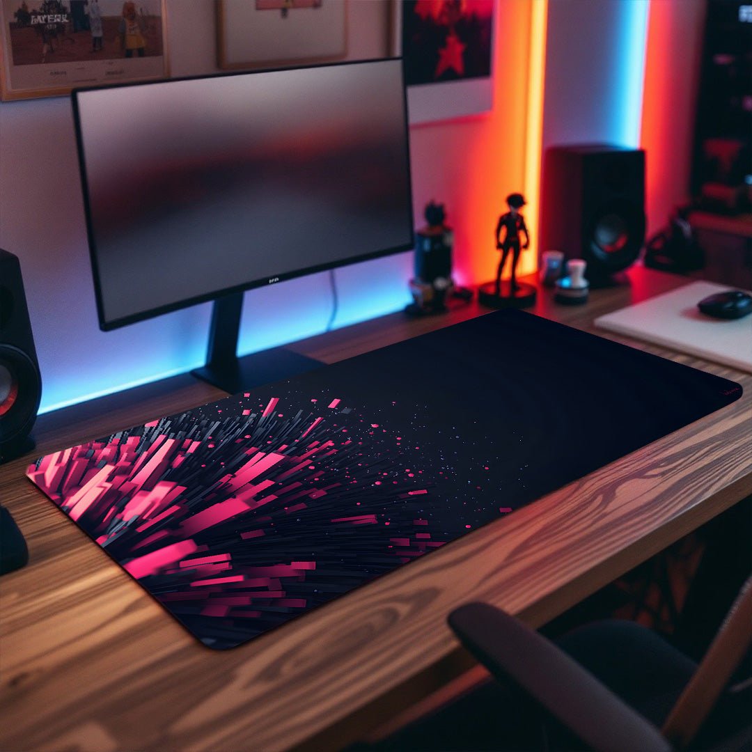 XXL Gaming Mauspad Neon - Cyber Explosion Gaming Mousepad - Mauspad bei HappyHugPixels