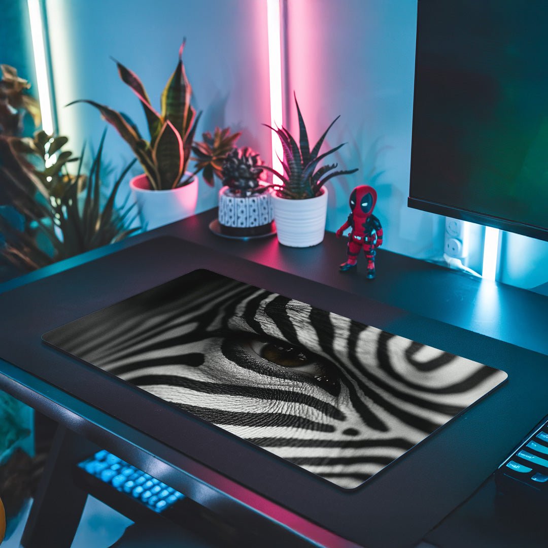 XXL Gaming Mauspad Zebra Eye Motiv 90x40cm - Mauspad bei HappyHugPixels