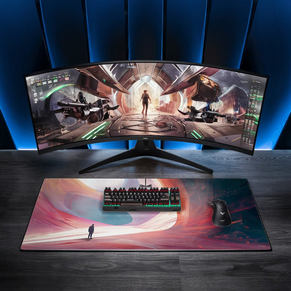 XXL Mauspad abstrakte Landschaft - Perfekt für Gaming, Büro und Zuhause (90x40cm) - Mauspad bei HappyHugPixels