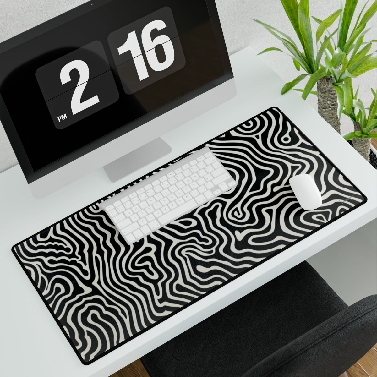 Zebra Muster XXL Gaming Mauspad – Premium Qualität S/W - Mousepad bei HappyHugPixels