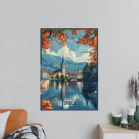 Zürich Poster Herbstzauber - Illustratives Travelposter - Poster bei HappyHugPixels