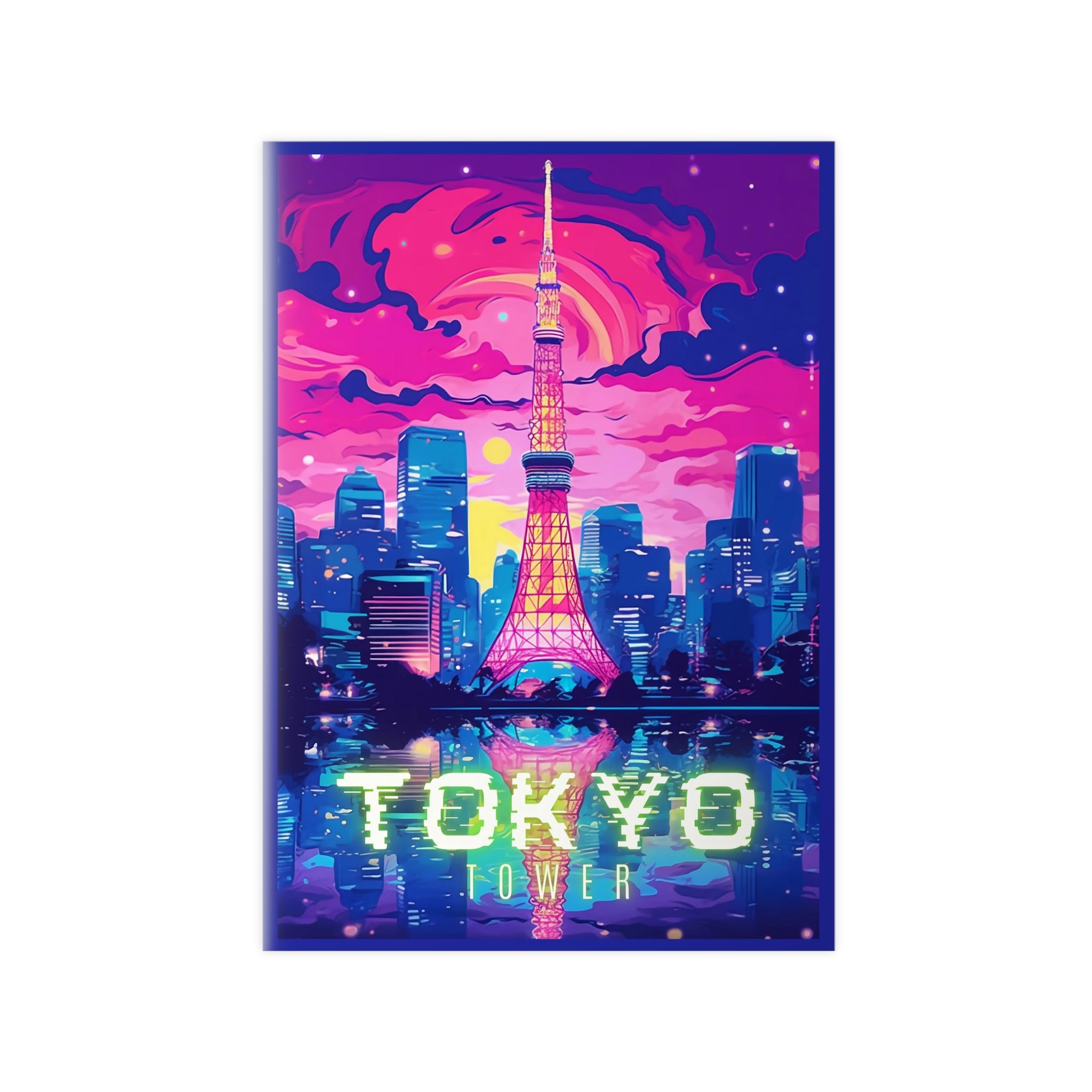 Tokio Tower Poster bei Nacht - Eindrucksvolles Travel Poster - Poster bei HappyHugPixels