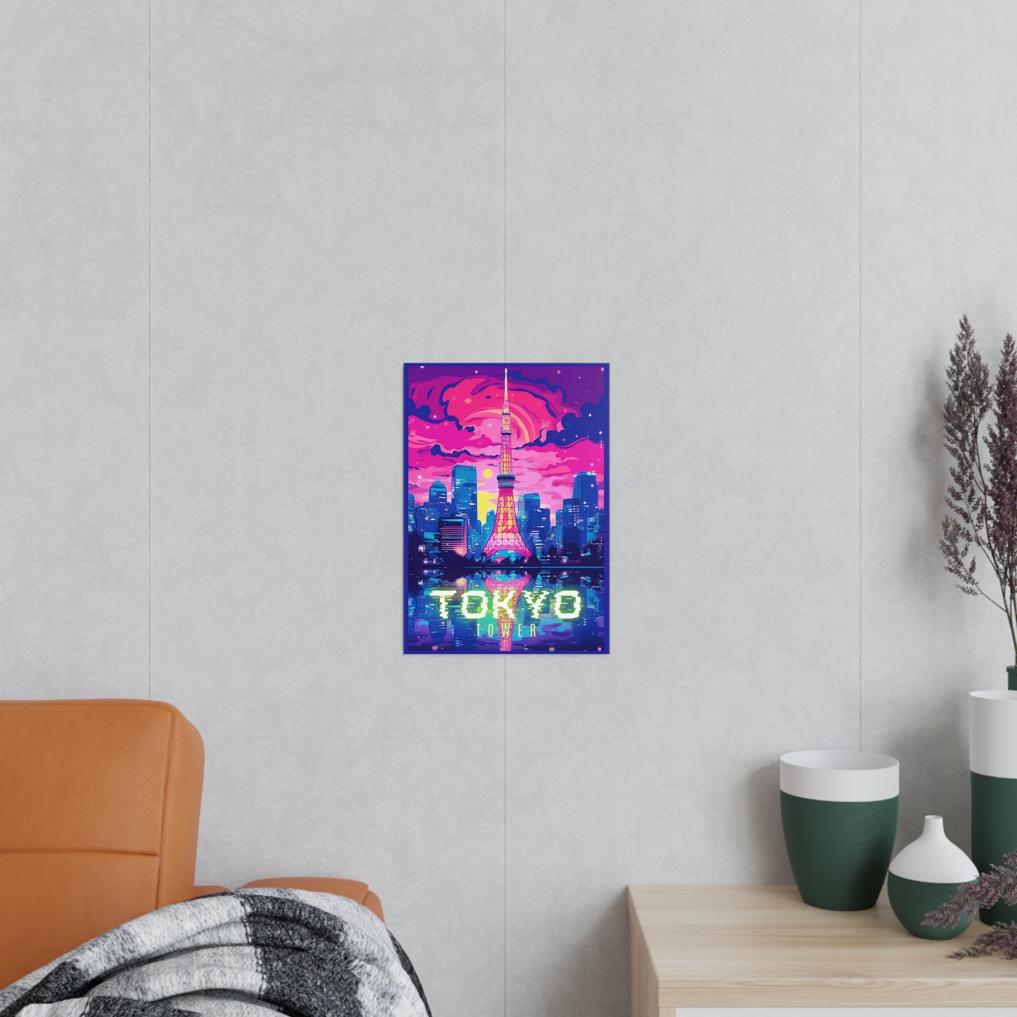 Tokio Tower Poster bei Nacht - Eindrucksvolles Travel Poster - Poster bei HappyHugPixels