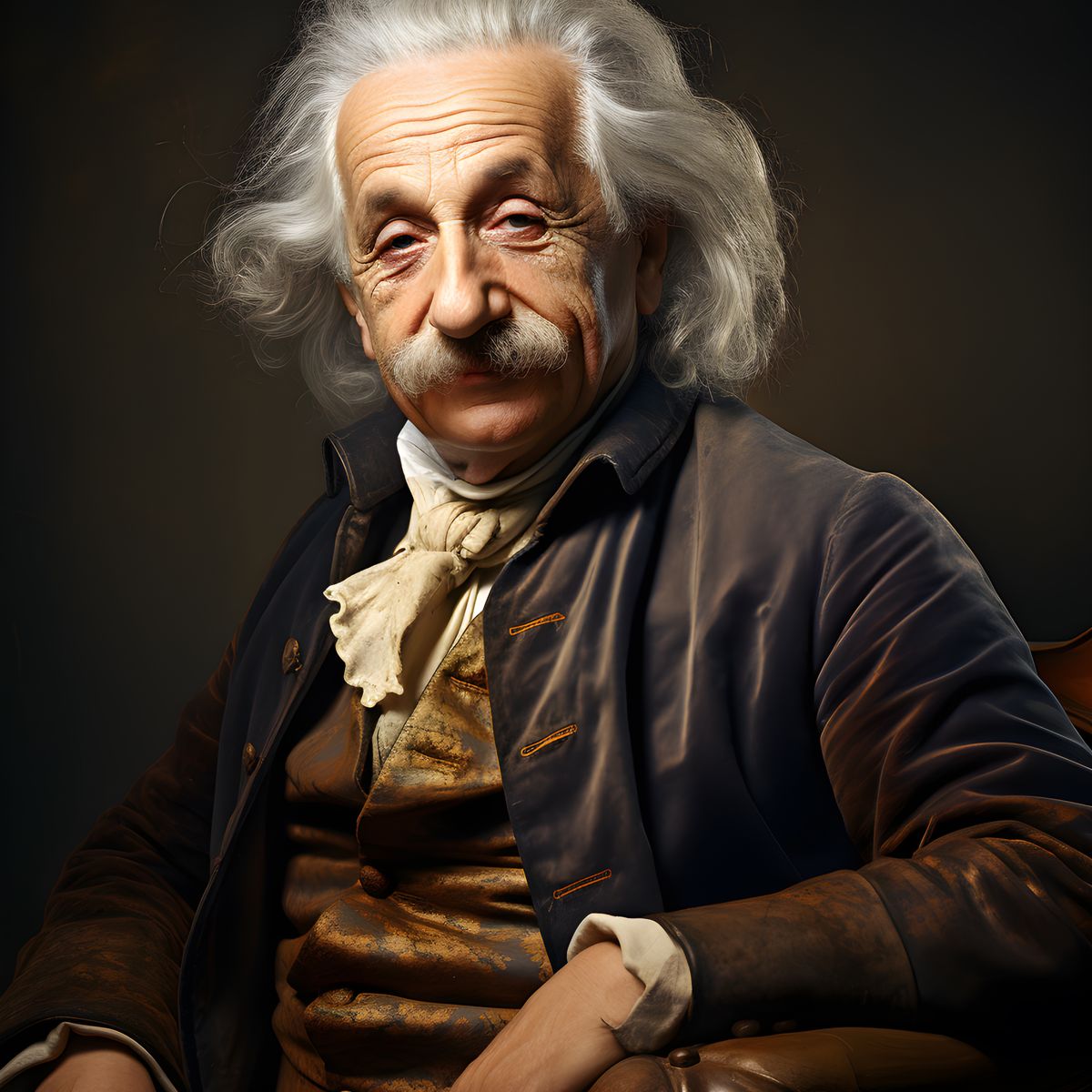 Albert Einstein Portrait - Renaissance Stil auf Leinwand - Prints bei HappyHugPixels