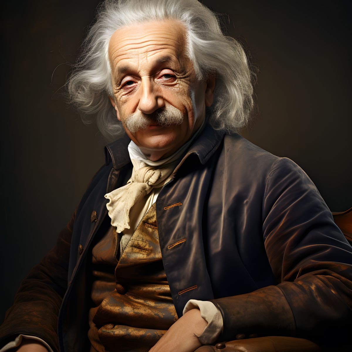 Albert Einstein Portrait - Renaissance Stil auf Leinwand - Prints bei HappyHugPixels