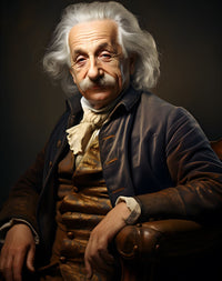 Albert Einstein Portrait - Renaissance Stil auf Leinwand - Prints bei HappyHugPixels