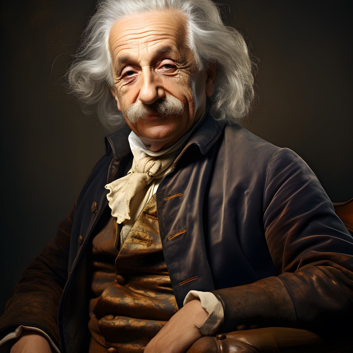 Albert Einstein Portrait - Renaissance Stil auf Leinwand - Prints bei HappyHugPixels