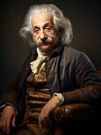 Albert Einstein Portrait - Renaissance Stil auf Leinwand - Prints bei HappyHugPixels