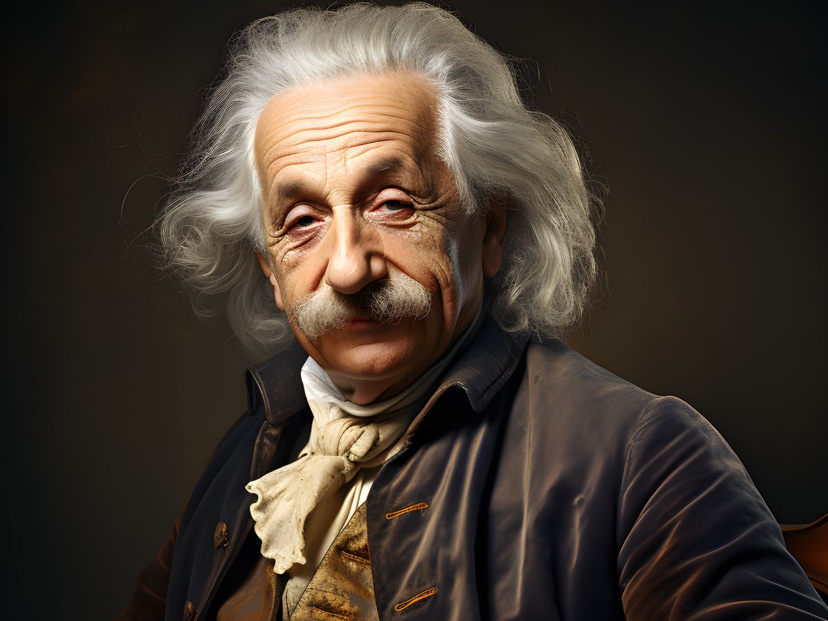 Albert Einstein Portrait - Gemälde Druck im Renaissance Stil - Happyhugpixels