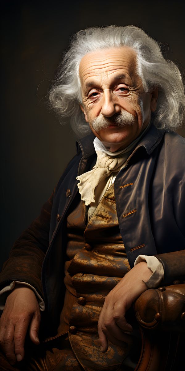 Albert Einstein Portrait - Gemälde Druck im Renaissance Stil - Happyhugpixels