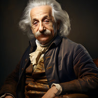 Albert Einstein Portrait - Gemälde Druck im Renaissance Stil - Happyhugpixels