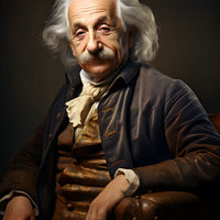 Albert Einstein Portrait - Gemälde Druck im Renaissance Stil - Happyhugpixels