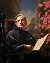 Stephen Hawking Leinwand - Renaissance Portrait KI Bild - Poster bei HappyHugPixels