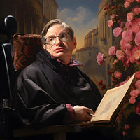 Stephen Hawking Leinwand - Renaissance Portrait KI Bild - Poster bei HappyHugPixels