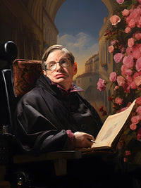 Stephen Hawking Leinwand - Renaissance Portrait KI Bild - Happyhugpixels