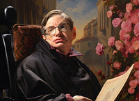 Stephen Hawking Leinwand - Renaissance Portrait KI Bild - Happyhugpixels