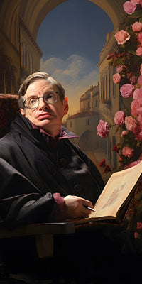 Stephen Hawking Leinwand - Renaissance Portrait KI Bild - Happyhugpixels