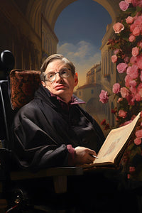 Stephen Hawking Leinwand - Renaissance Portrait KI Bild - Happyhugpixels