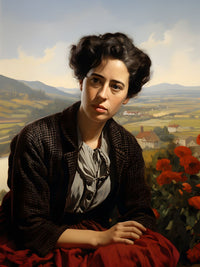 Hannah Arendt Portrait Leinwand - Renaissance KI Illustration - Prints bei HappyHugPixels