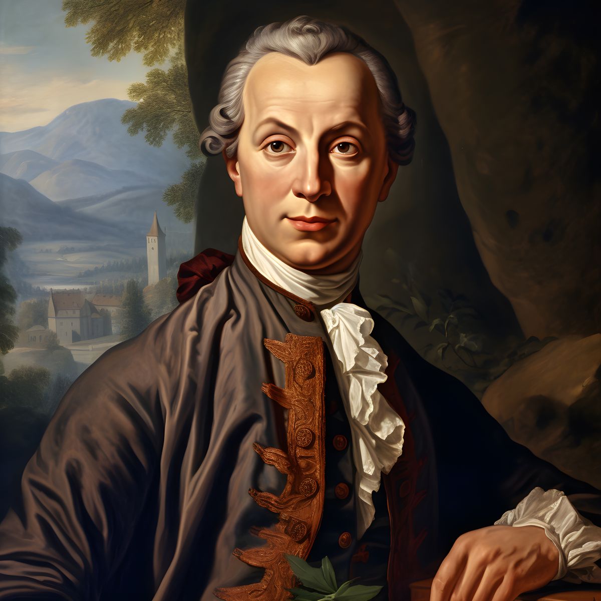 Immanuel Kant Portrait Leinwand - Renaissance KI Illustration - Poster bei HappyHugPixels