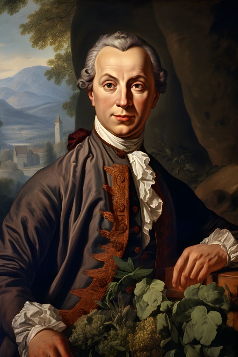 Immanuel Kant Portrait Leinwand - Renaissance KI Illustration