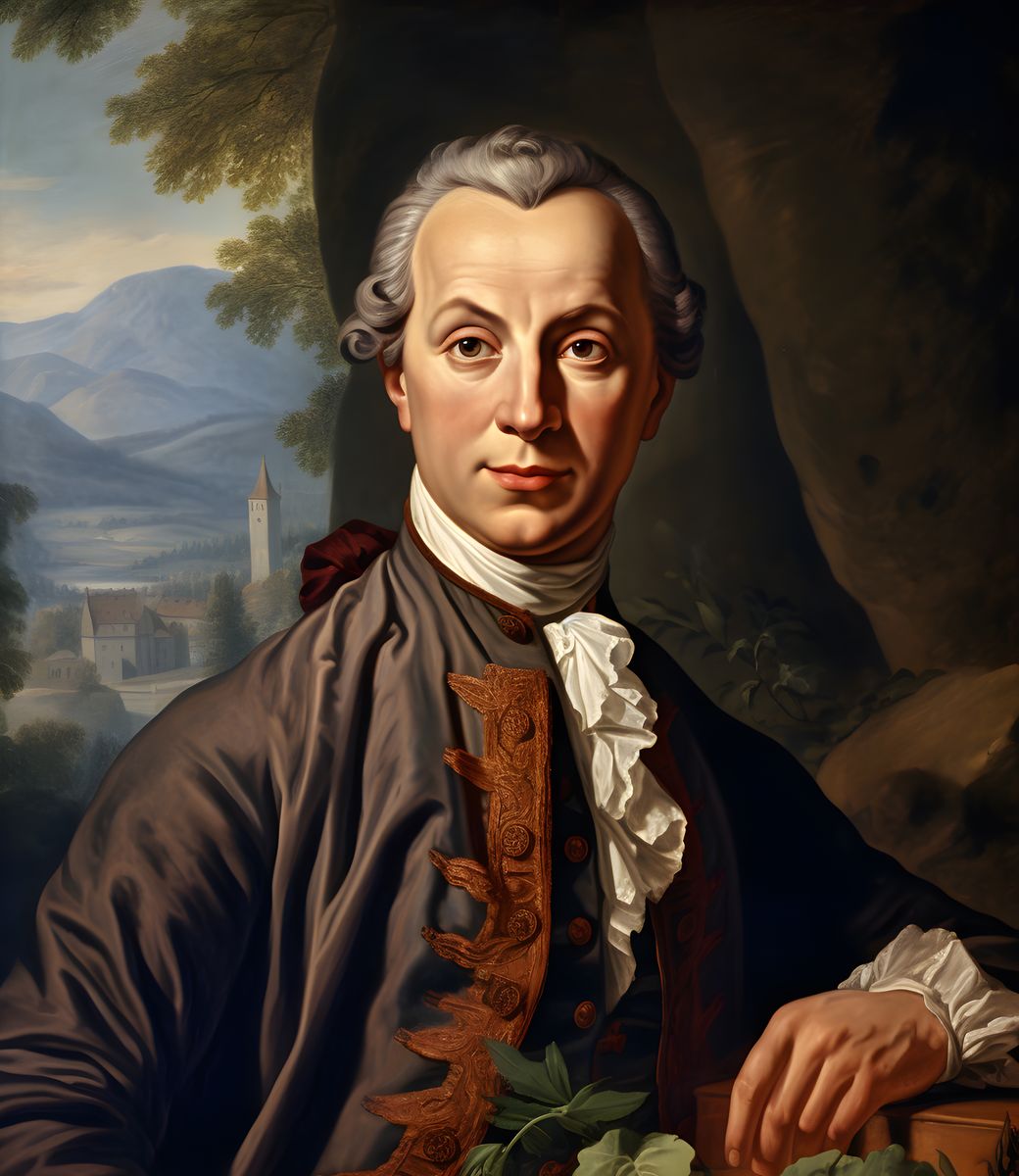 Immanuel Kant Portrait Leinwand - Renaissance KI Illustration