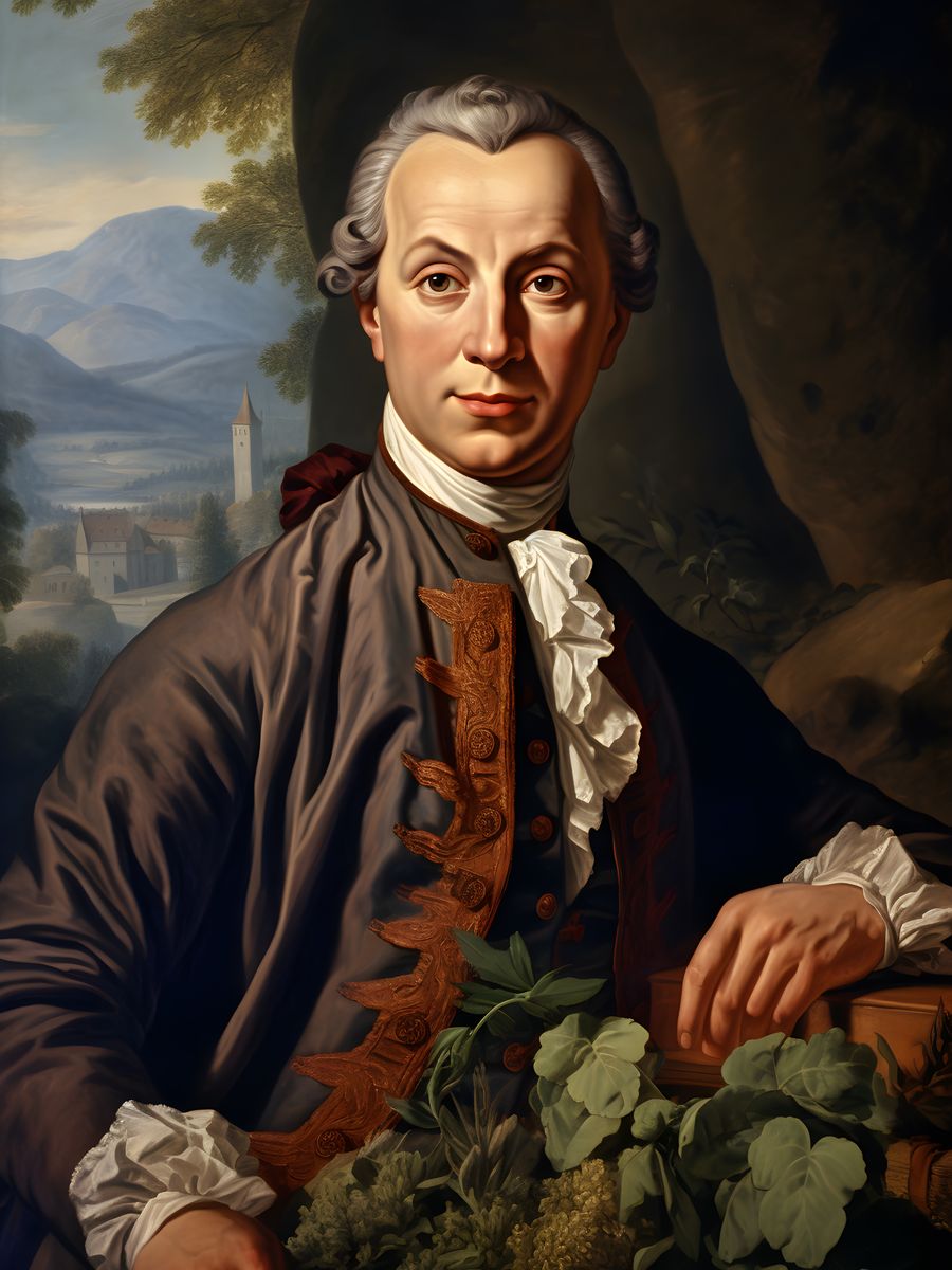 Immanuel Kant Portrait Leinwand - Renaissance KI Illustration