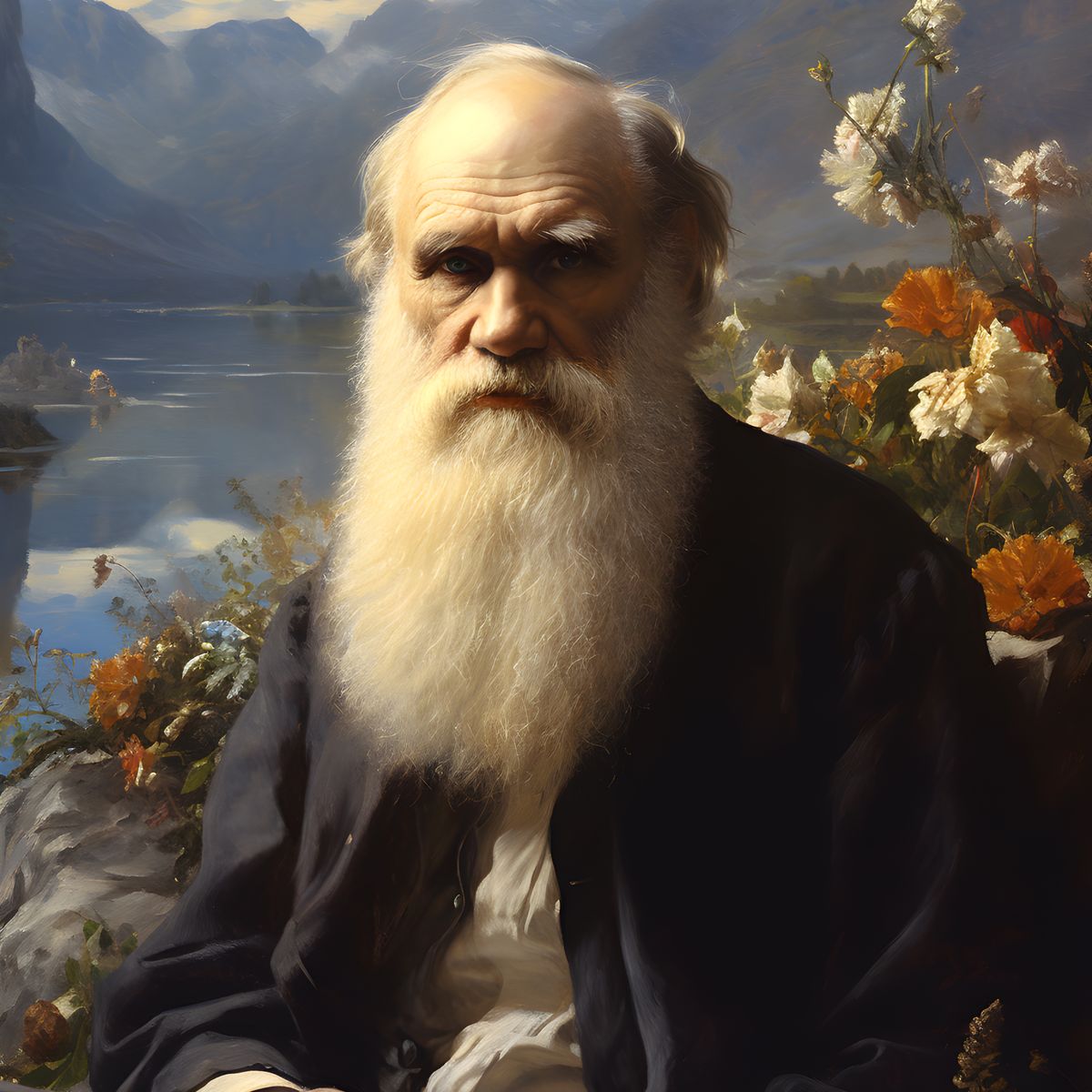 Charles Darwin - Renaissance Portrait - HappyHugPixels Teil der Serie Renaissance Portrait berühmter Denker