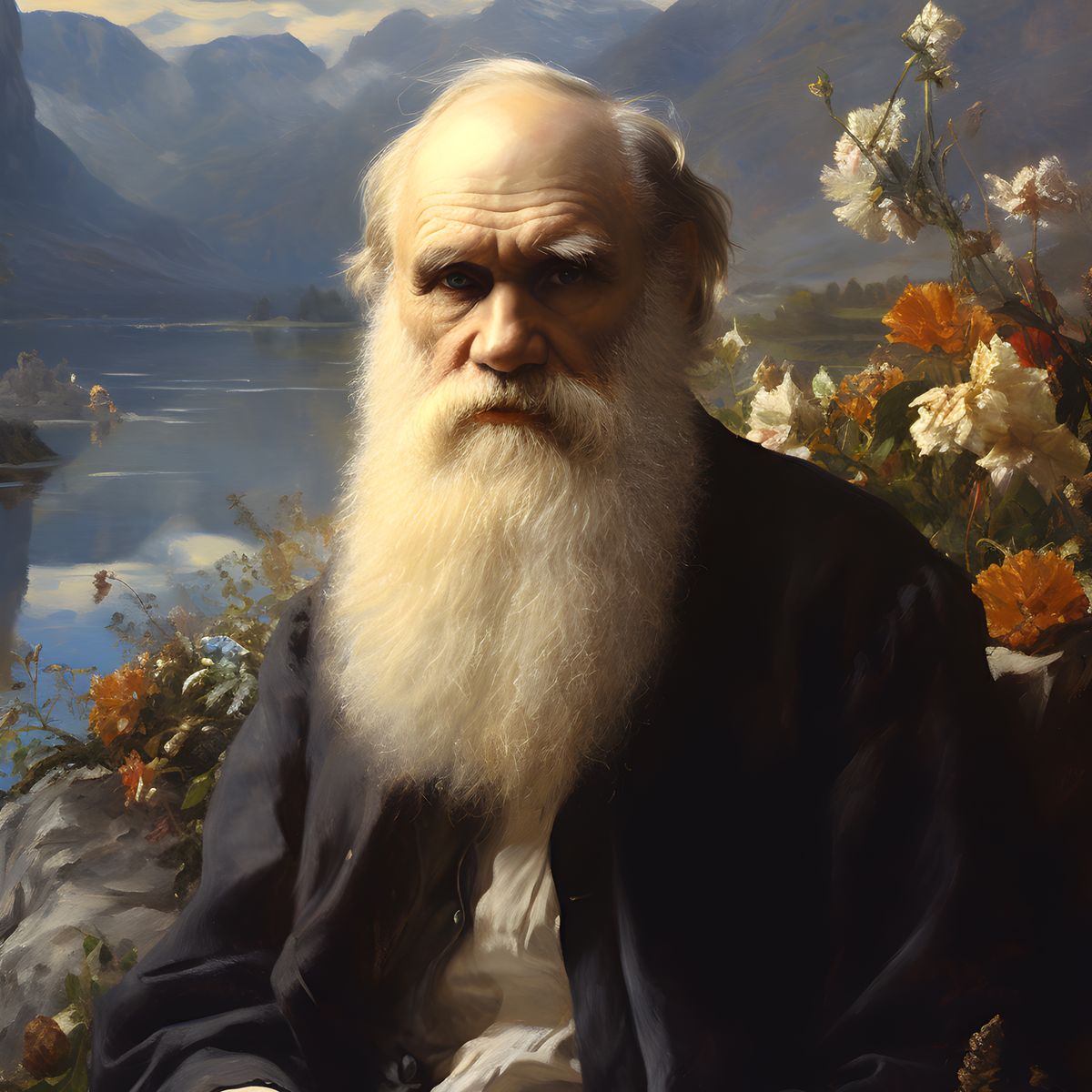 Charles Darwin - Renaissance Portrait - HappyHugPixels Teil der Serie Renaissance Portrait berühmter Denker