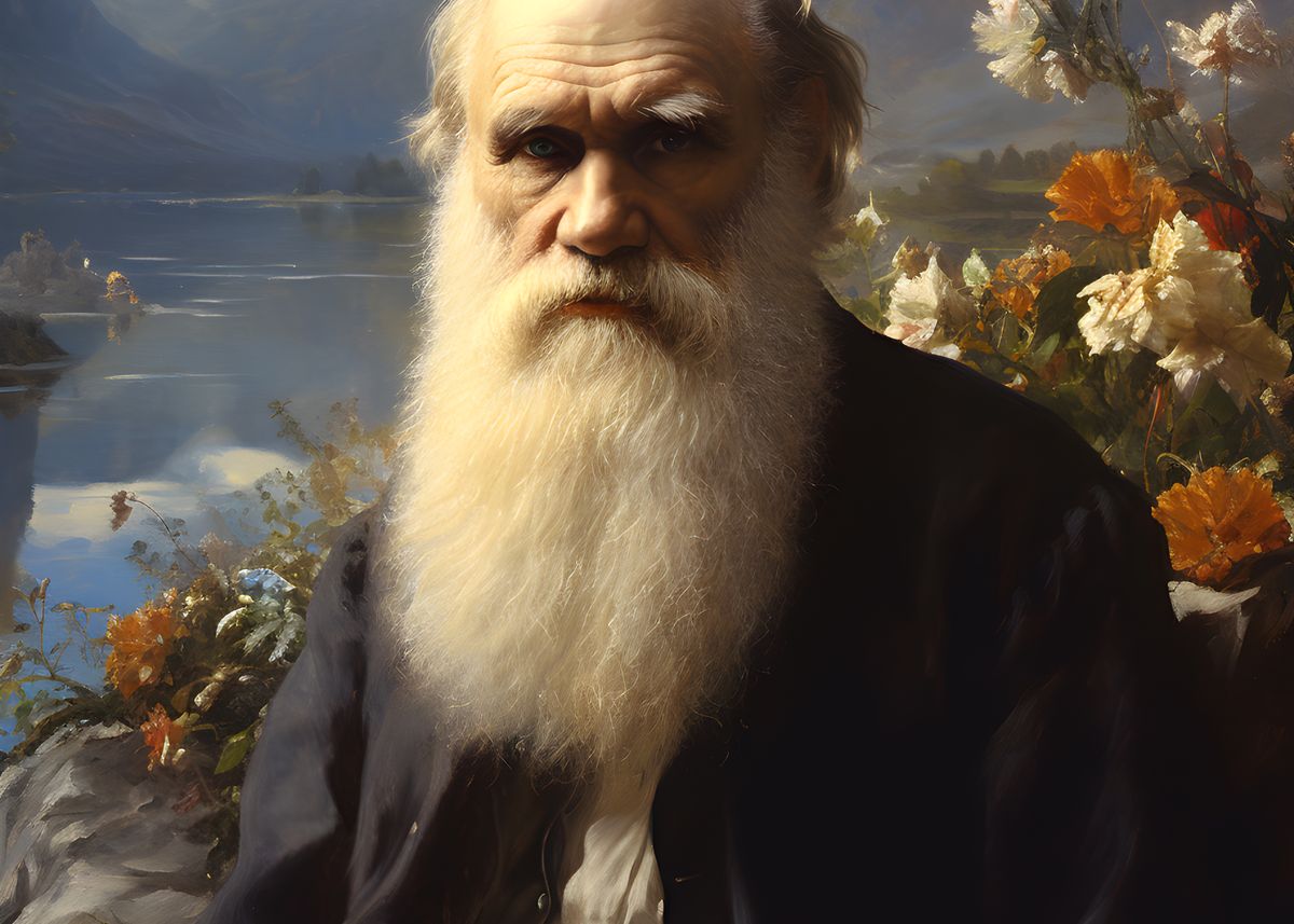 Charles Darwin - Renaissance Portrait - HappyHugPixels Teil der Serie Renaissance Portrait berühmter Denker