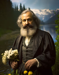 Karl Marx Portrait Leinwand - Renaissance KI Kunst - Poster bei HappyHugPixels