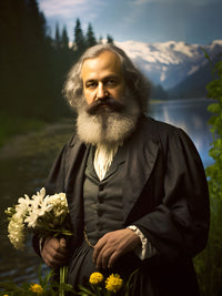 Karl Marx Portrait Leinwand - Renaissance KI Kunst - Poster bei HappyHugPixels