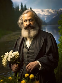 Karl Marx Portrait Leinwand - Renaissance KI Kunst - Poster bei HappyHugPixels