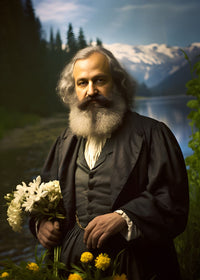 Karl Marx Portrait Leinwand - Renaissance KI Kunst - Poster bei HappyHugPixels